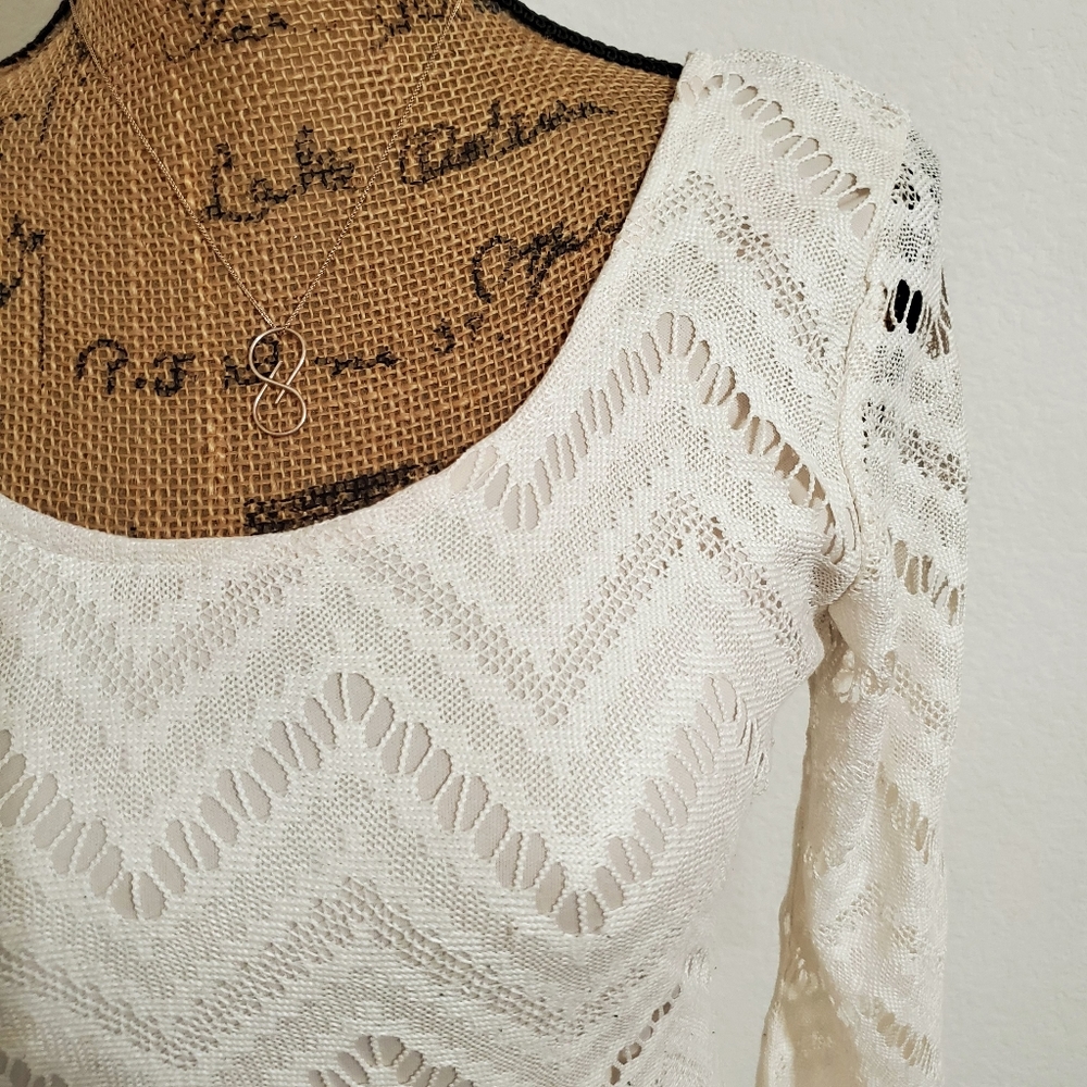 Speechless 3/4 sleeved cream knit dress sz.9 - Picture 2 of 7